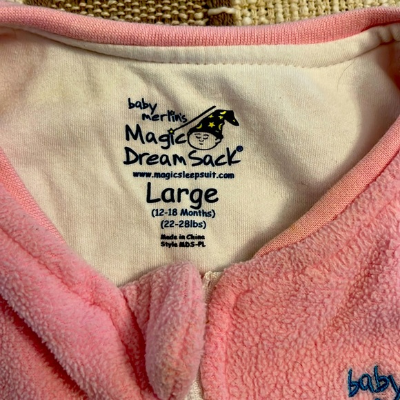 Pajamas Gently Used Baby Merlins Sleep Sack Pink With Feet Poshmark